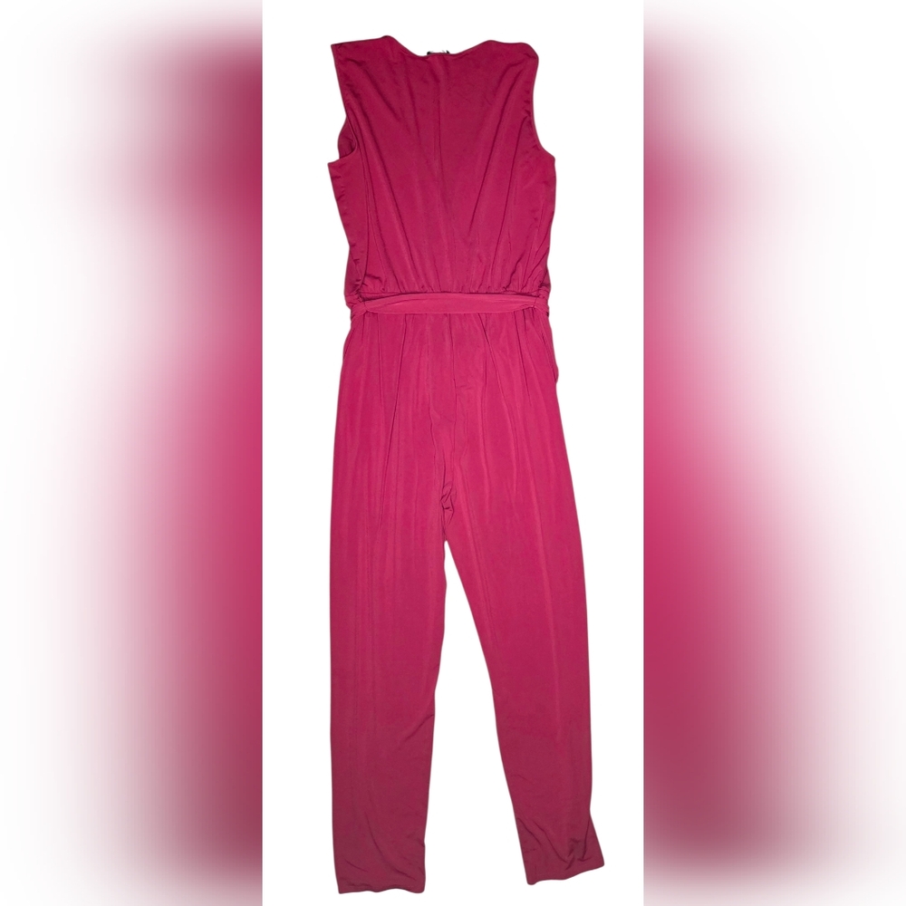 VENUS Wrap Tie Jumpsuit - Red - Large - Picture 3 of 4